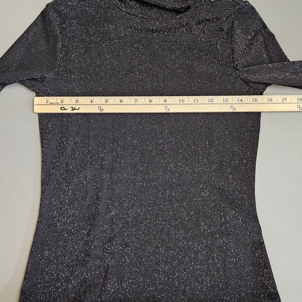 Black Sparkle Turtleneck Top - Women's Long Sleeve - Picture 7 of 7